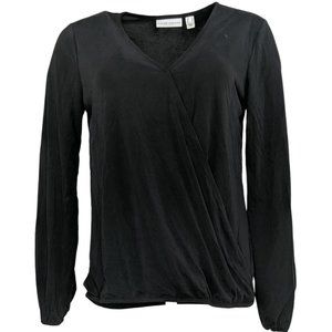 Susan Graver Sueded Jersey Faux Wrap Top  11160